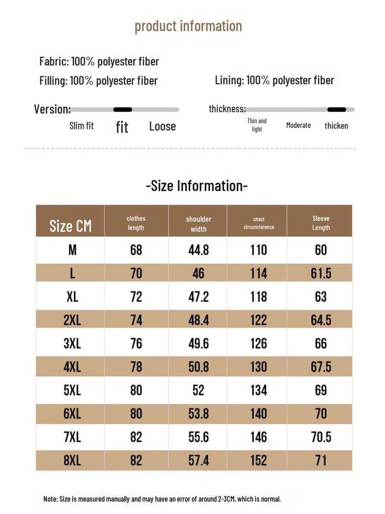 Jeanswest Men's Outdoor Stand Collar Padded Jacket