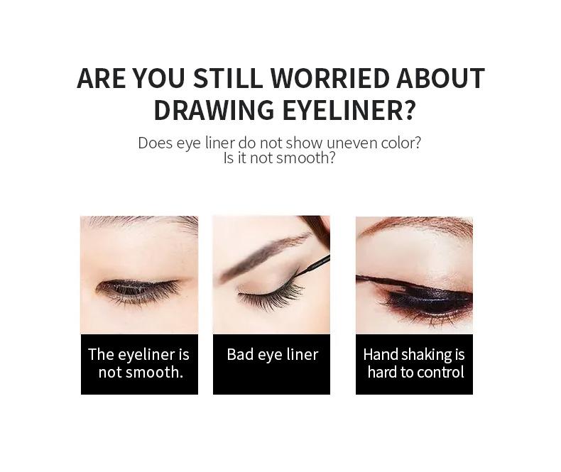 2 в 1 двусторонняя жидкая подводка для глаз, штампы для лица, макияж, чрезвычайно черный, водостойкий, тонкий гель, фломастер, жидкая подводка для глаз с высоким содержанием черного пигмента