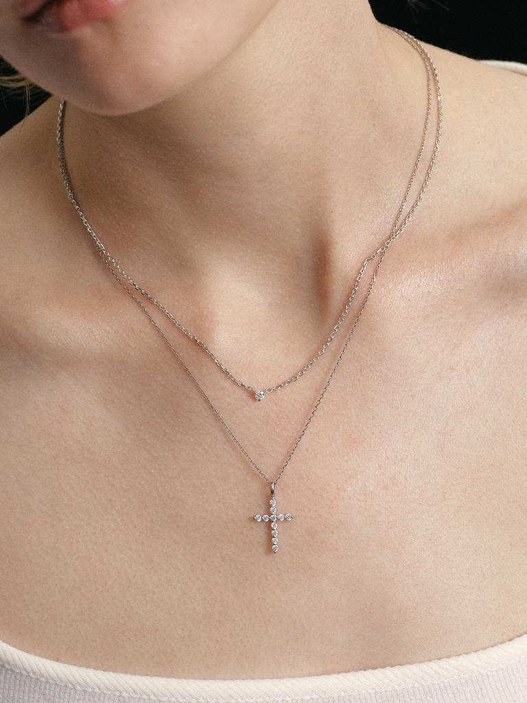 Lunne 14K Diamond Noble Cross Pendant (14K Gold) #Lcp02