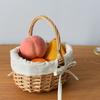 Натуральная плетеная корзина для цветов, ручная работа, ивовая корзина с ручкой, компактная, переносная, многофункциональная, пасхальная корзина для цветов с фруктами