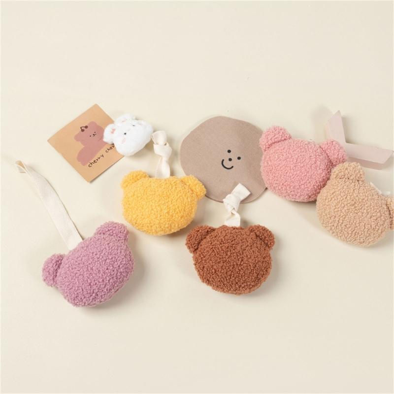 Baby Pacifier Holder with Bear Pendant Newborn Pacifier Clip Plush Teether Pendant Safe & Durable Pacifier Pendant Decor