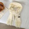 Scarf Women's Winter High-end Sense New Imitation Cashmere Solid Color Versatile Warm Fringed Shawl Scarf