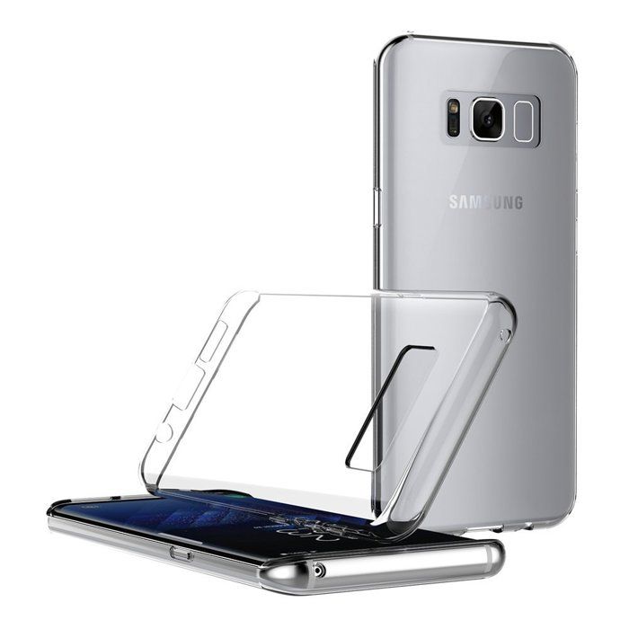 Coque et tour de cou pour Samsung Galaxy S8 - TPU Souple Transparent Cordon Noir réglable Phonillico®