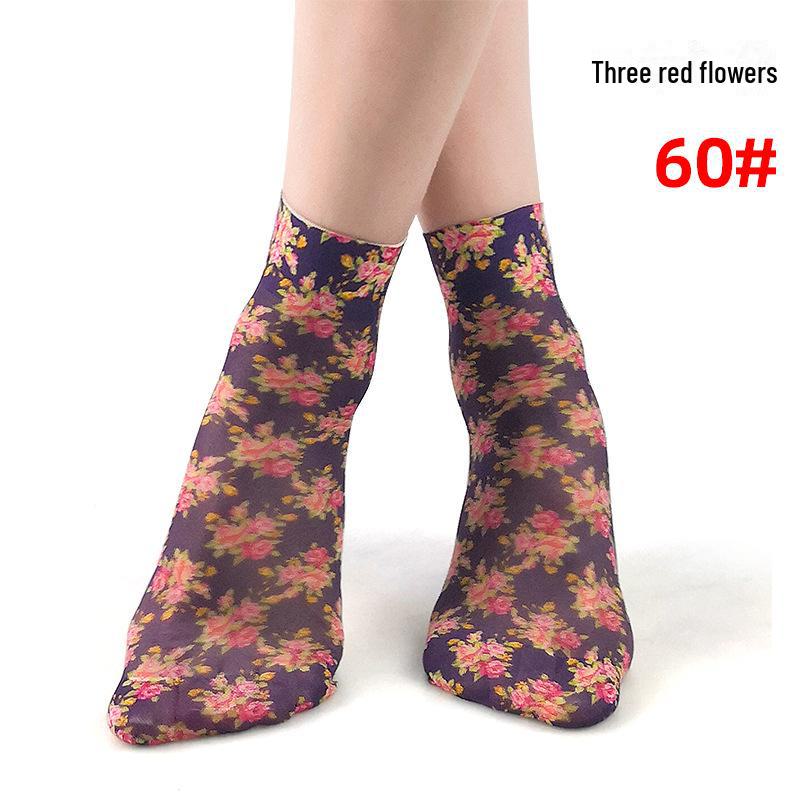 Короткие летние носки в женском стиле с различными милыми узорами