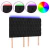 LED Headboard in Black 160 x 7 x 118 128 cm Velvet