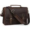 Men's Vintage Leather Briefcase Messenger Shoulder Bag 15" Laptop Saddle Satchel