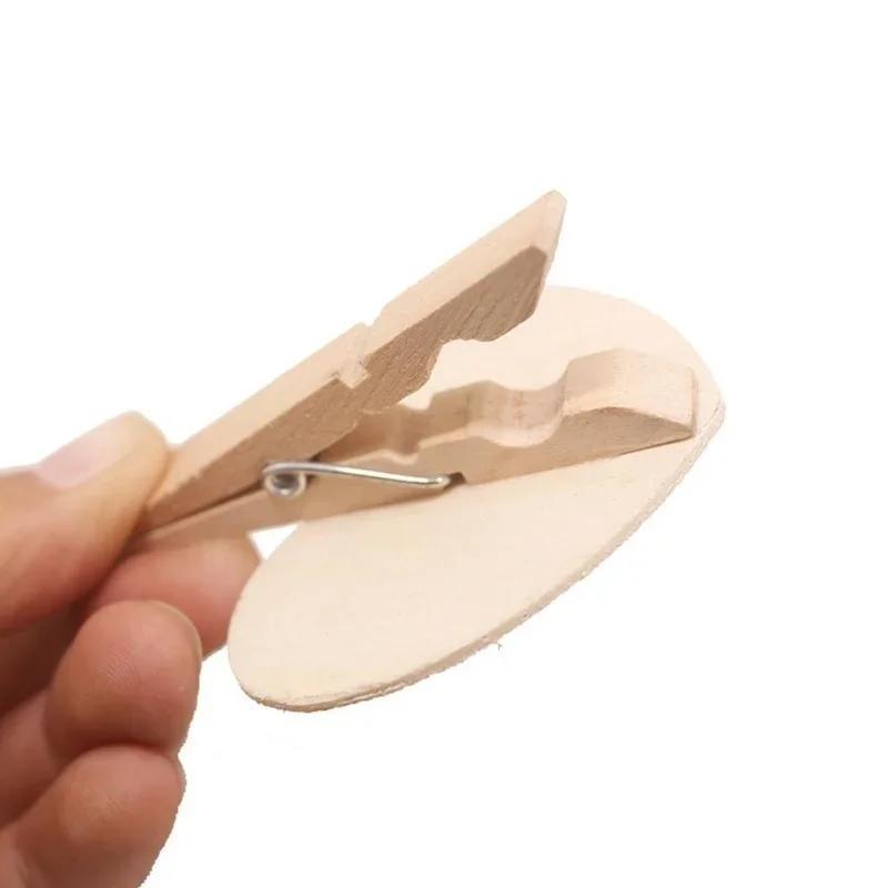 New Cute and Popular 50 Piece Hanging Wooden Convenient Message Board Clip, Label Number, Price Tag, Heart-shaped DIY Crafts