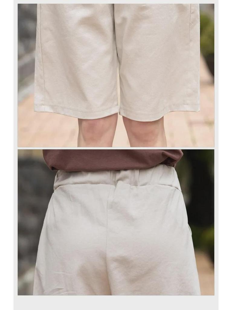 Женские шорты больших размеров с эластичной талией и широкими штанинами — тонкие, повседневные, свободного кроя, летний стиль