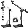 CAHAYA Microphone Stand Tabletop Straight Boom Latest Specification 2 Clips and 2 Cable Covers Included 1832g Triangular Iron Base 3mm Thick Sponge On