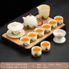 Business Gifts Ru Kiln Qingshan Tea Set Retro Light Luxury Set with Tea Tray Household Tea Souvenir