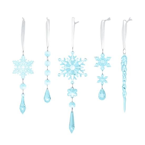 Хрустальные рождественские украшения для елки Прозрачные акриловые украшения в виде снежинок и сосулек с подвесками-каплями для декора люстры «Зимняя сказка» и рождественской елки