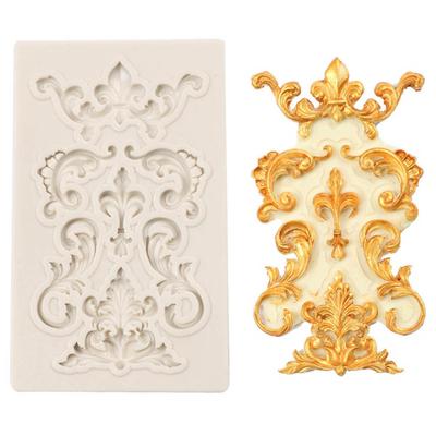 Форма для каймы с кружевным цветком, винтажная форма для помадки, силиконовая форма для украшения торта