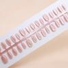 Artificial Nails Solid Color Nude Powder Wearable Nails Removable Ice Transparent Fake Nails 30 Pieces Short T-coded Nail Art Pieces Nail Pieces