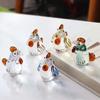 Creative Glazed Crystal Cock Ornament Cute Cartoon Chicken Figurine Handmade Animal Ornament Kids Toy