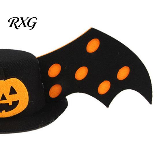 Cat And Dog Costume Hat Halloween Bat Pet Hat, Red Horn Pumpkin Funny Adjustable Wings Felt for Cats Small Medium Dogs Party Accessory