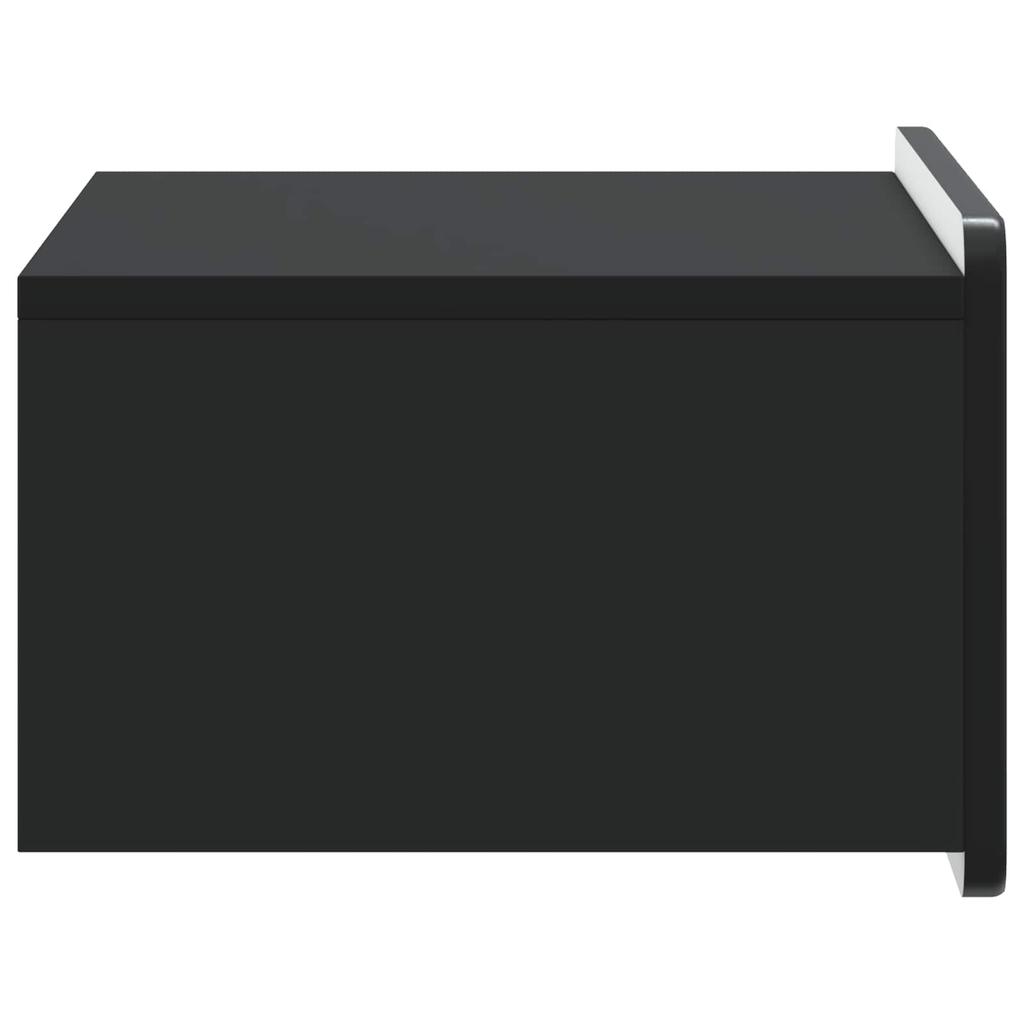 Wall Mounted Nightstand Black 49 x 34.5 x 24 cm