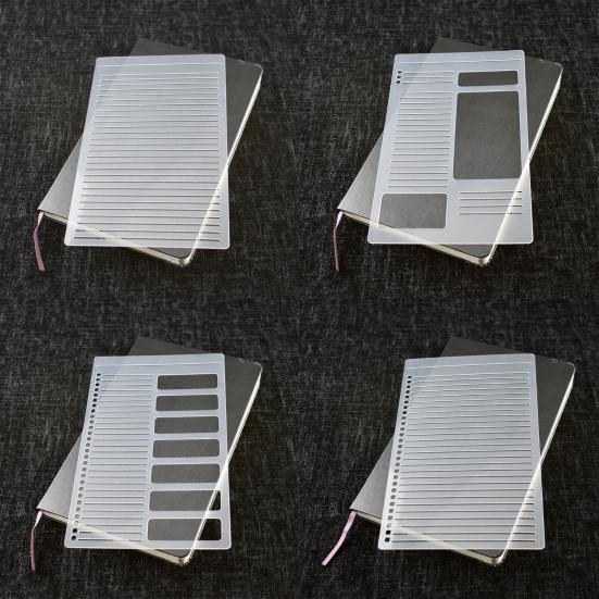 4Pcs Flexible Notebook Templates for Journaling Habit Trackers Daily Planning Handmade Travel-Friendly Set Checkbox Task List Templates