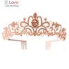 Барокко шампанское кристалл свадебная корона принцесса свадебные диадемы гребень повязка на голову день рождения танцевальный головной убор для девочек диадема украшения для волос
