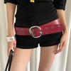 Vintage Leather Waistband Double-Row Hole Punk Style Belt Adjustable Women Wide Belt  Men