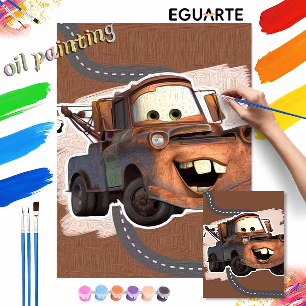 Disney Набор для рисования маслом по номерам Mater Cars ручной работы DIY декор для дома подарки настенное искусство хобби-арт холст для рисования для взрослых наборы
