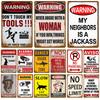 Garage Danger Door Wall Decor Vintage Tin Sign Caution Notice Zone Metal Sign Plate Warning Vedio Retro Plaque For Man Cave Cafe