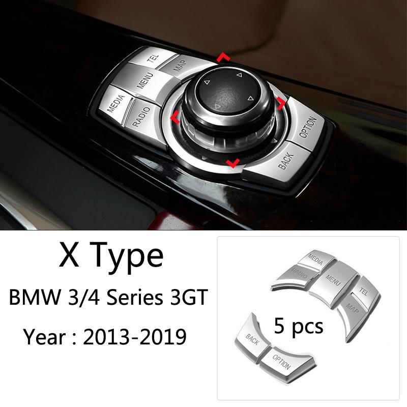 Carbon Fiber Car Styling Interior Gear Shift Knob Cover Multimedia Button Panel Trim Sticker For BMW F30 F32 F34 F36 Accessories