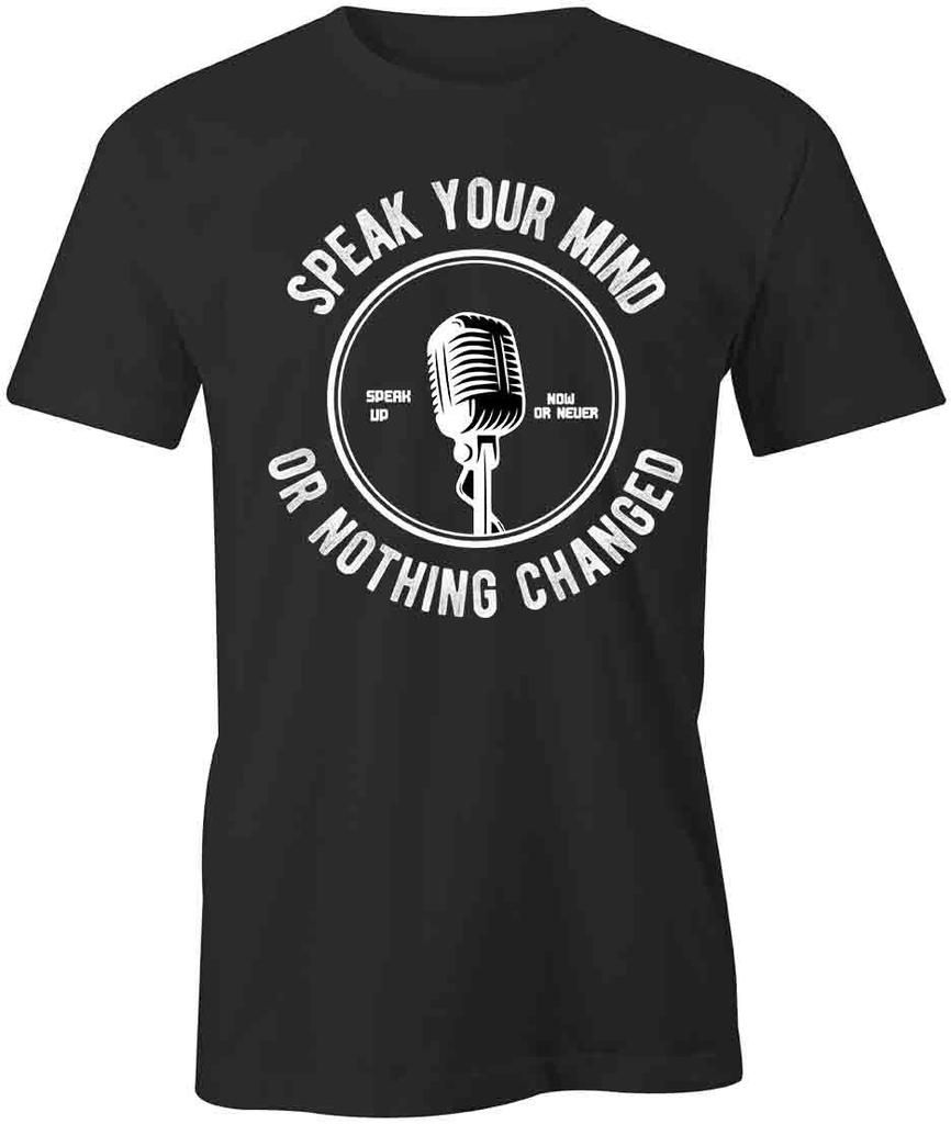 SPEAK YOUR MIND TShirt Tee Short-Sleeved Cotton CLOTHING S1BSA190