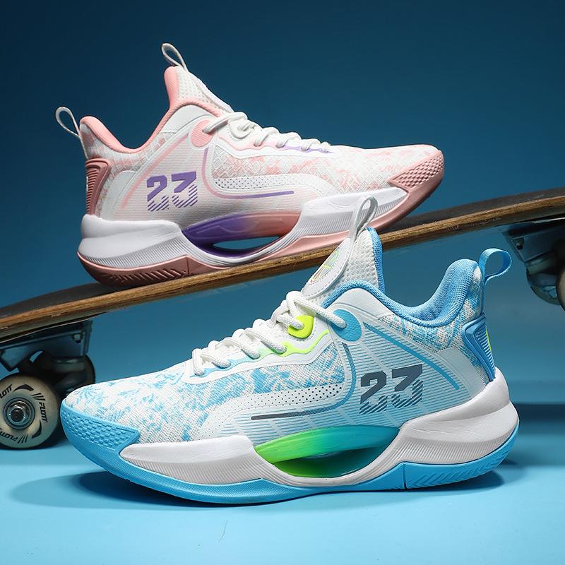 Мужские баскетбольные кроссовки летние сетчатые дышащие для подростков 12 лет учеников средней школы для реальных игр противоскользящие тренировочные специальные кроссовки 11