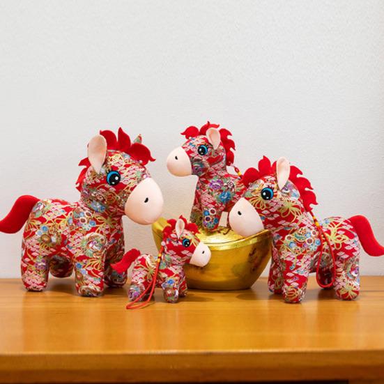 Кукла Лошадь Удачи в Год Лошади Национальный Стиль Благоприятные Благословения Фигурка Лошади Китайский Зодиак Плюшевая Игрушка Лошадь
