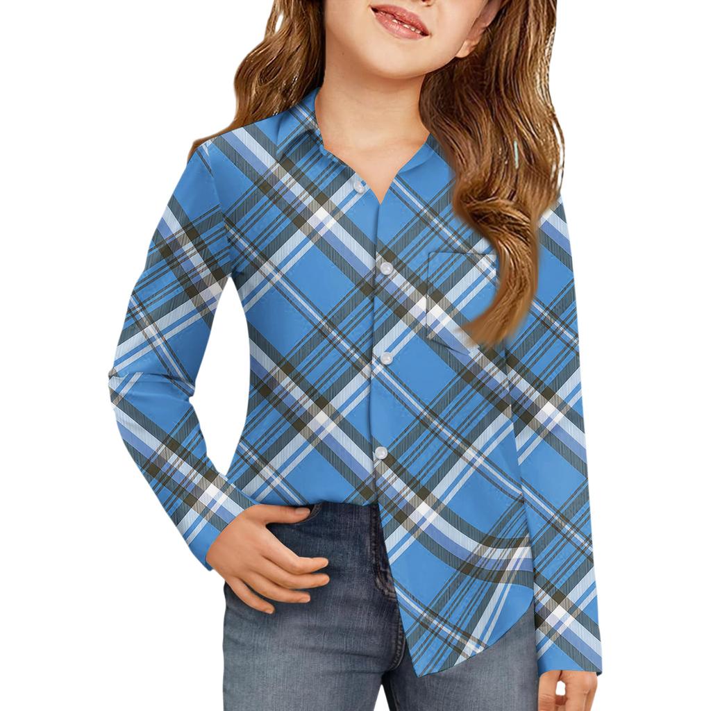 Girls' Button-Down Shirt - Long Sleeve Blouse