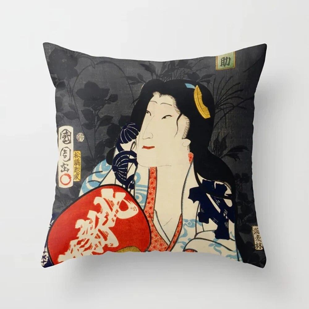 Чехлы на подушки с принтом японской мифологии, наволочки для спальни, гостиной, домашнего декора