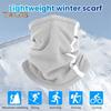 Polar Fleece Scarf with Drawstring Edge Unisex Lightweight Winter Scarf Riding Skiing Travel Warm Solid Color Neck Warmer