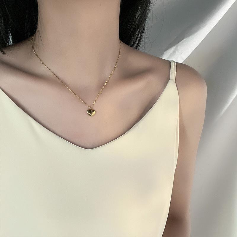 Summer Stainless Steel Love Necklace Clavicle Chain Gold Necklace For Women Jewelry Gift