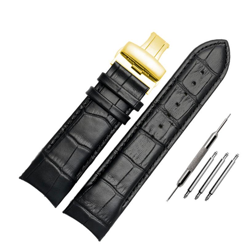 Ремешок для часов из натуральной кожи 22 мм, 23 мм, 24 мм для Tissot T035.407A T035.617A 627A, ремешок для часов, браслеты с пряжкой-бабочкой