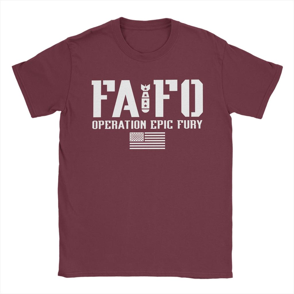 Футболка мужская Operation Epic Fury FAFO Винтажные футболки Летние с круглым вырезом Хип-хоп Футболки Дизайн Большие размеры Топы