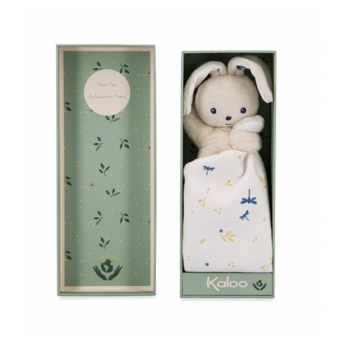 Doudou Lapin Blanc En Micro-velours - KALOO - Carre Douceur - 0 Mois Et Plus