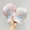 Летняя тонкая кружевная шляпа с язычком утки, женская вышитая цветочная сетчатая дышащая бейсболка корейского выпуска с защитой от солнца, солнцезащитная шляпа с цветком