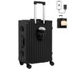 Suitcase with USB Port Supports a Comfortable Trip with Various Functions Cup Holder Hook Function Storage Capacity Lightweight Domestic Flights