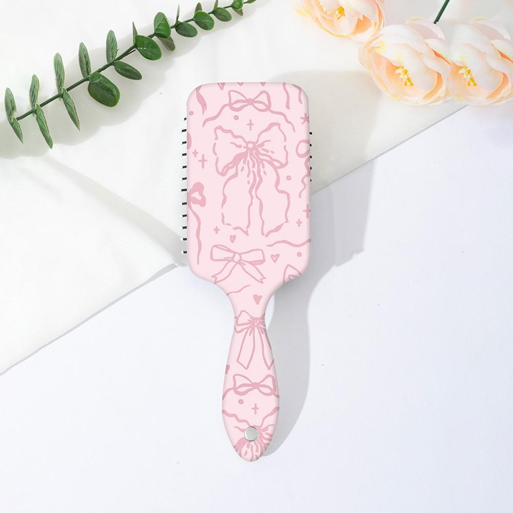 Bowknot Cherry Pattern Air Cushion Hair Brush Portable Detangling Brush for Women & Girls