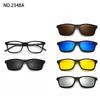 5 Lenes Magnet Clip Sunglasses Square Men Polarized Gray  Frame Custom Prescription Women Myopia Glasses