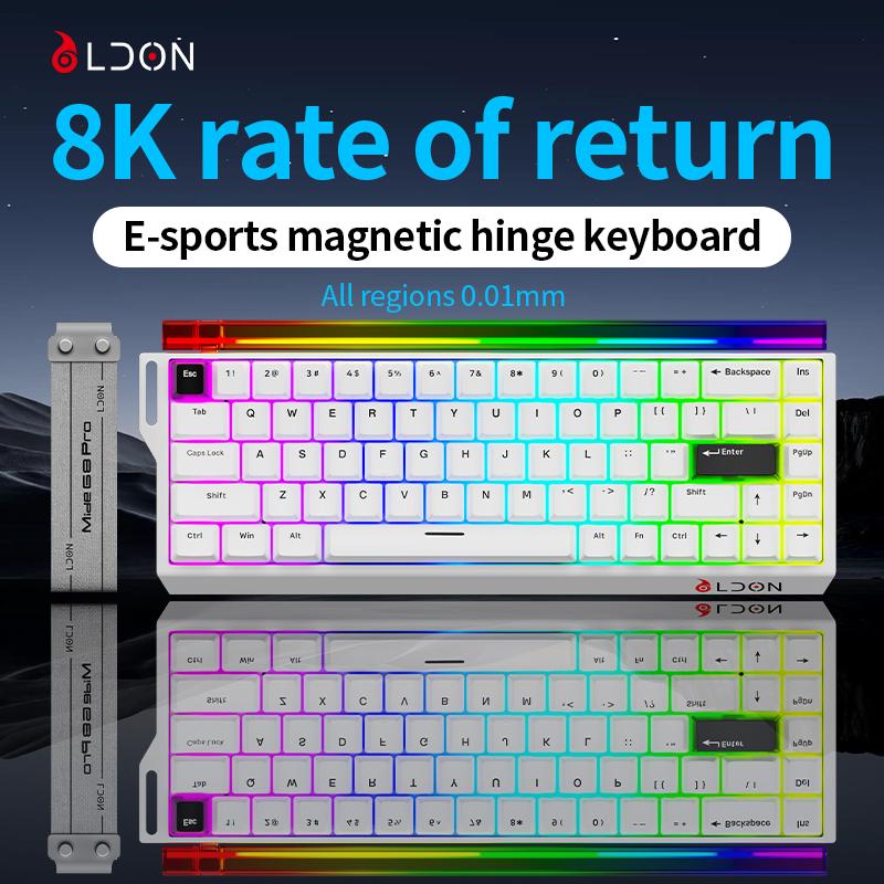 LDON 68pro New Model 8000Hz Magnetic Switch Keyboard 68 RGB Wired Gaming Laser Keyboard Mechanical Operation for PC Desktop