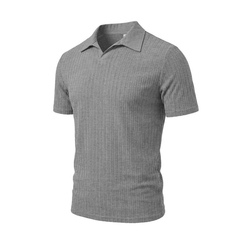 Men S Summer Casual Striped Jacquard Short Sleeve Shirt