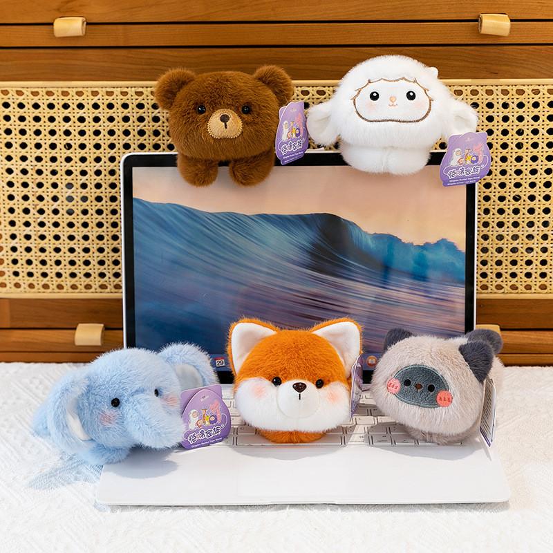Short Plush Elephant Cat Bear Fox Refrigerator Magnet For Kitchen Decor And Gift