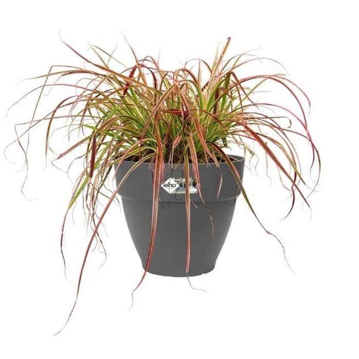 ELHO Round Flower Pot Vibia Campana - Ø 55 X H 47 Cm - Outdoor - 100% Recycled - Black