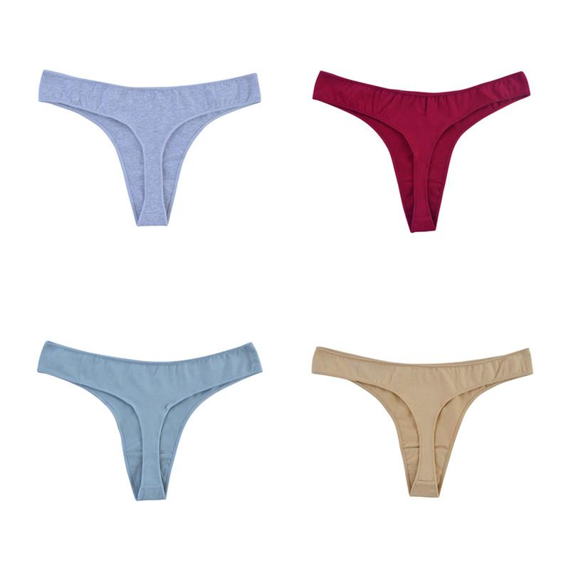 4 шт., нижнее белье, женские стринги, сексуальные трусы, хлопковые трусики, женские дышащие стринги, трусы с низкой талией