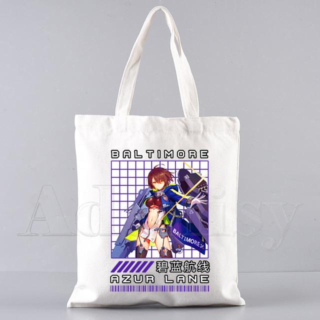 Сумка для покупок Azur Lane, продуктовая сумка Bolsas De Tela Tote Bolsa, сумка для покупок, джутовая сумка-тоут из ткани на заказ