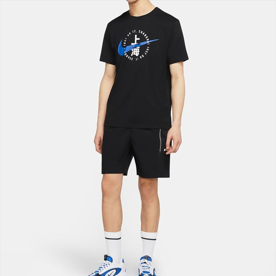 Nike Спортивная повседневная футболка с коротким рукавом для мужчин, черные CZ3577-010