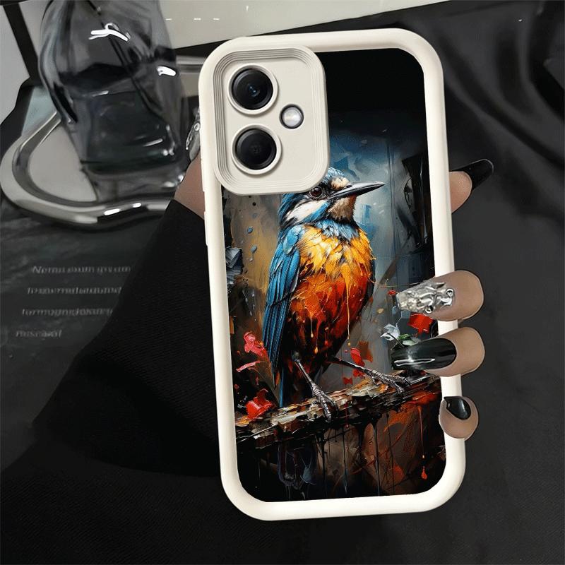 Bird Oil Painting Style Soft Phone Case for Xiaomi Poco X7 X6 X5 Pro X4 Gt X3 F7 Ultra M8 M7 Redmi 15C 15 14C 13 13C 12 12C 10 1