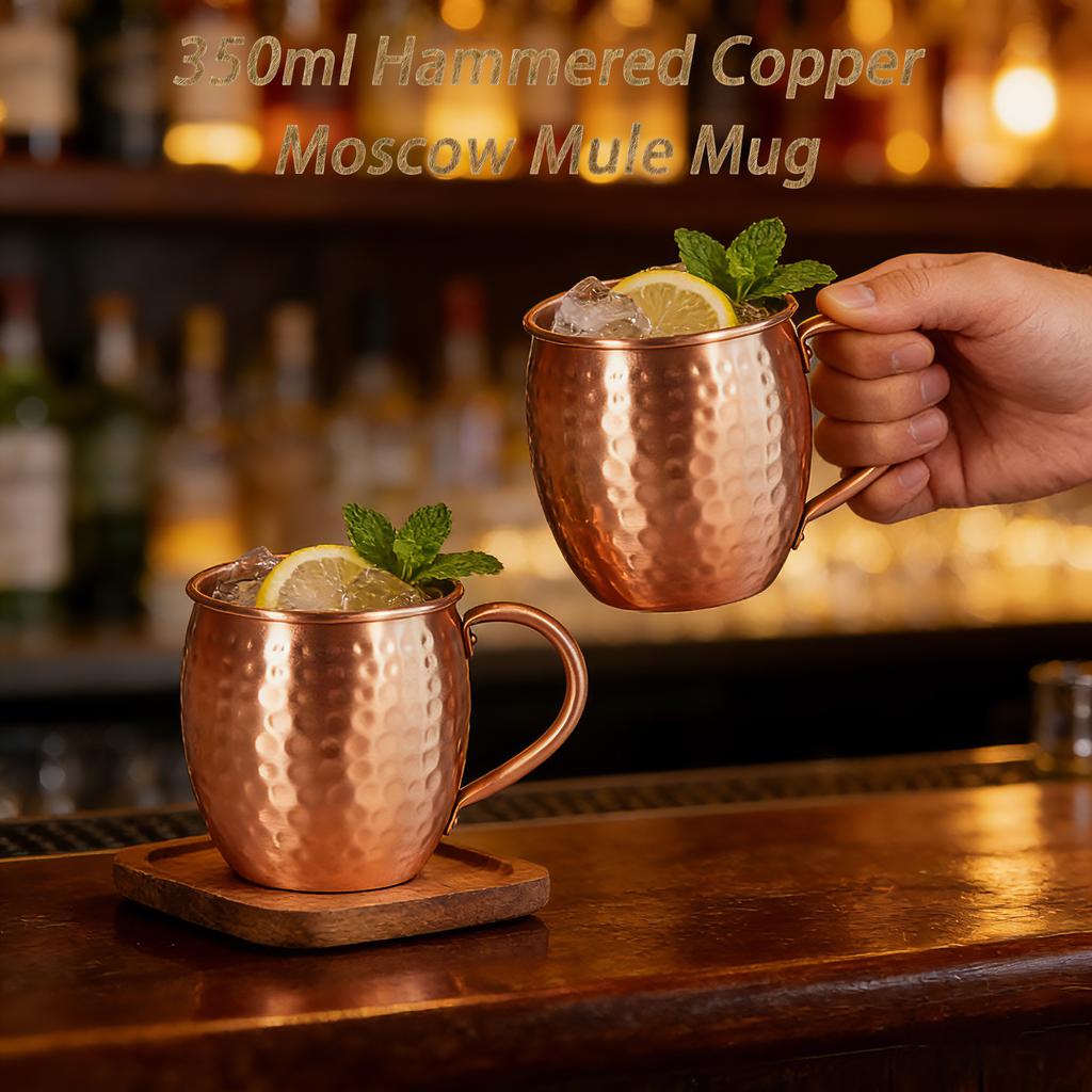 350 мл 12 унций 100% Медь Кружка для Moscow Mule Прочная Медная Кружка для Пива Кружка для Кофе Молочный Стакан Чистая Медь Коктейльный Стакан для Виски Посуда для Напитков