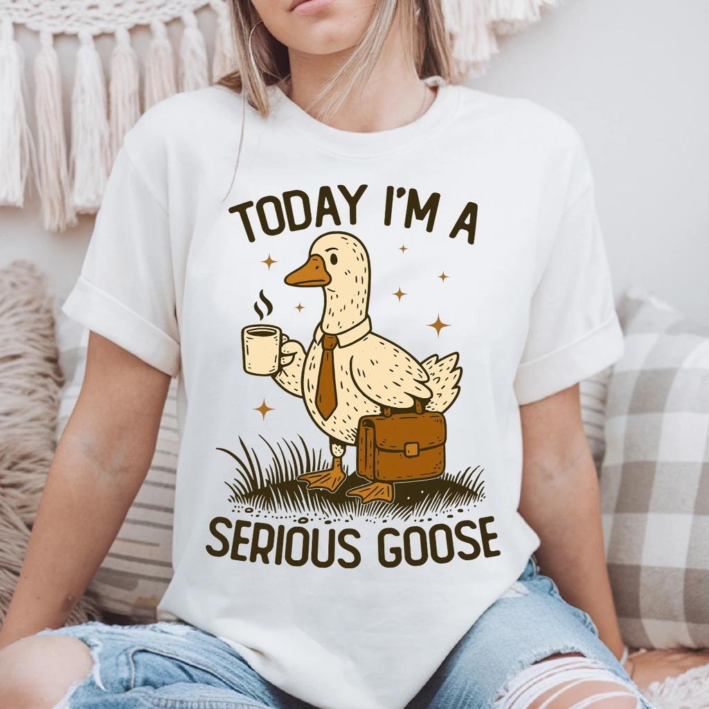 Today I'm A Serious Goose Funny Duck Autumn Coffee Lovers Unisex T- Shirt